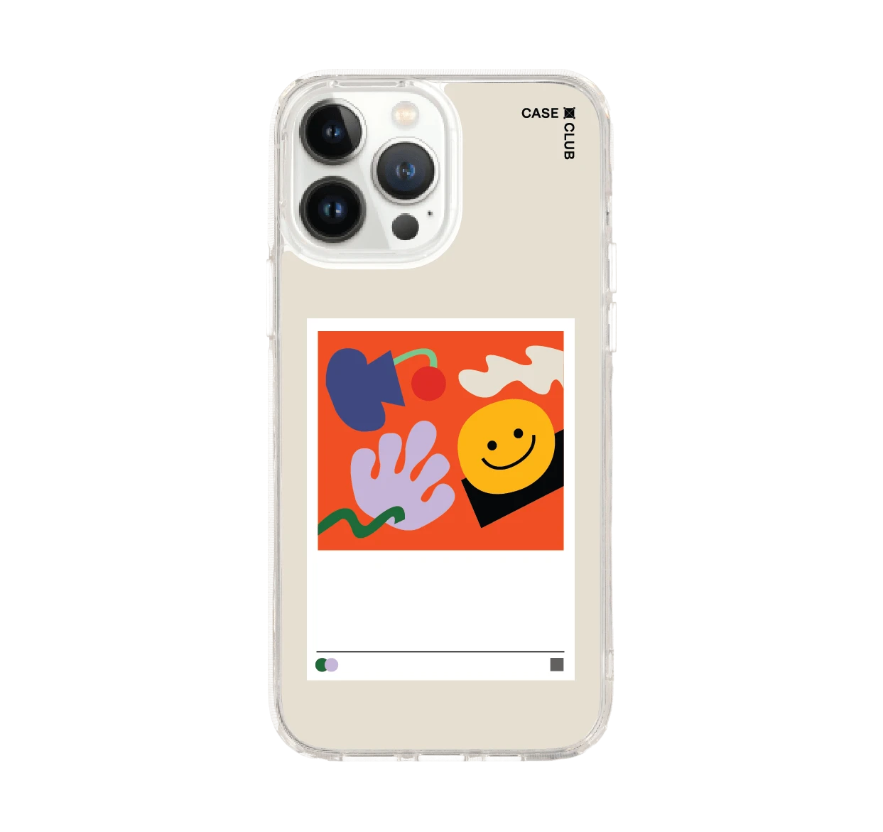 iphone 12/ 13 pro max clear case smiley poster